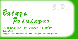 balazs priviczer business card